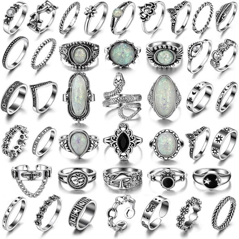 Elegant Silver-Tone Ring Sets - Picture 5 of 6